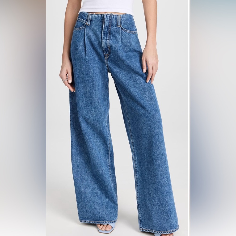 SLVRLAKE Taylor Pleated Wide Jeans